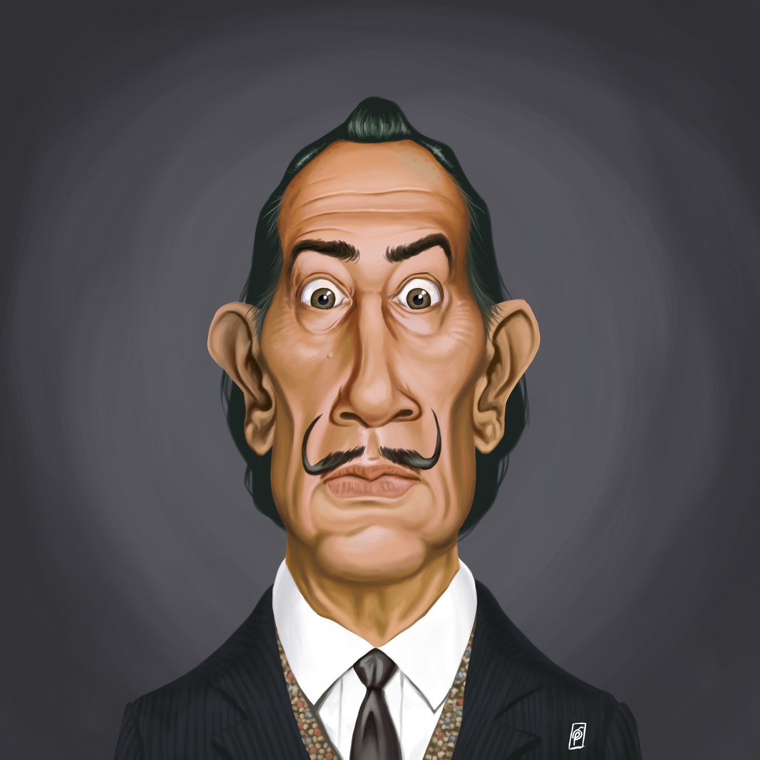 Salvador Dali by Rob Snow on GIANT ART - gray digital painting