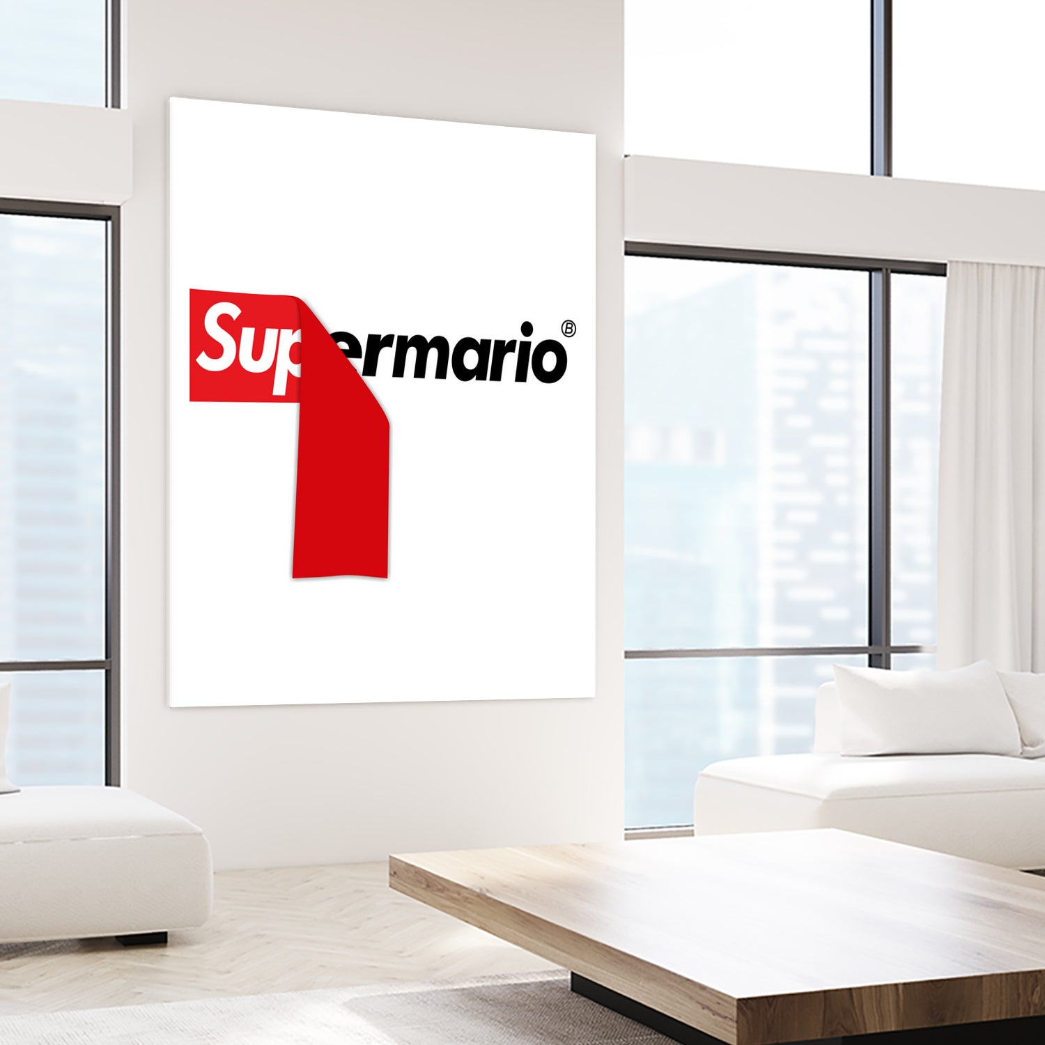 Supreme Mario by Rogelio I Luis on GIANT ART - white typography