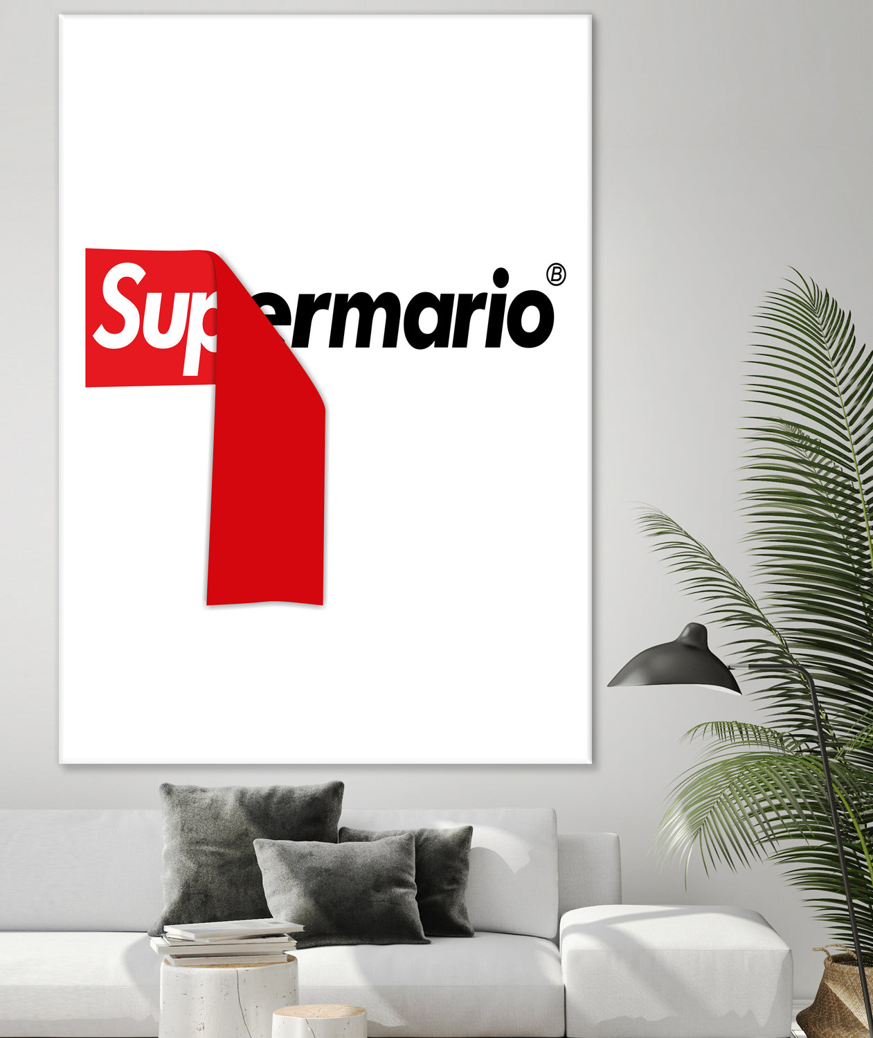 Supreme Mario by Rogelio I Luis on GIANT ART - white typography