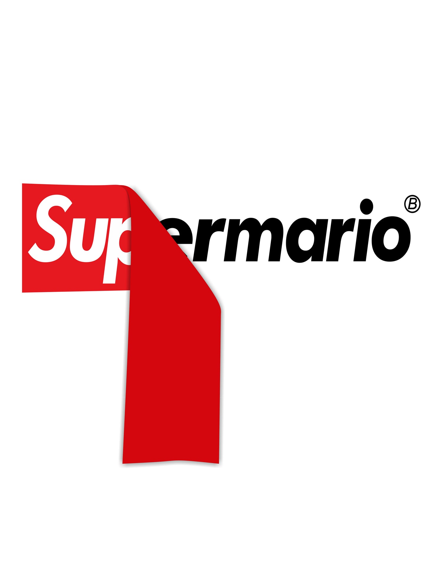 Supreme Mario by Rogelio I Luis on GIANT ART - white typography