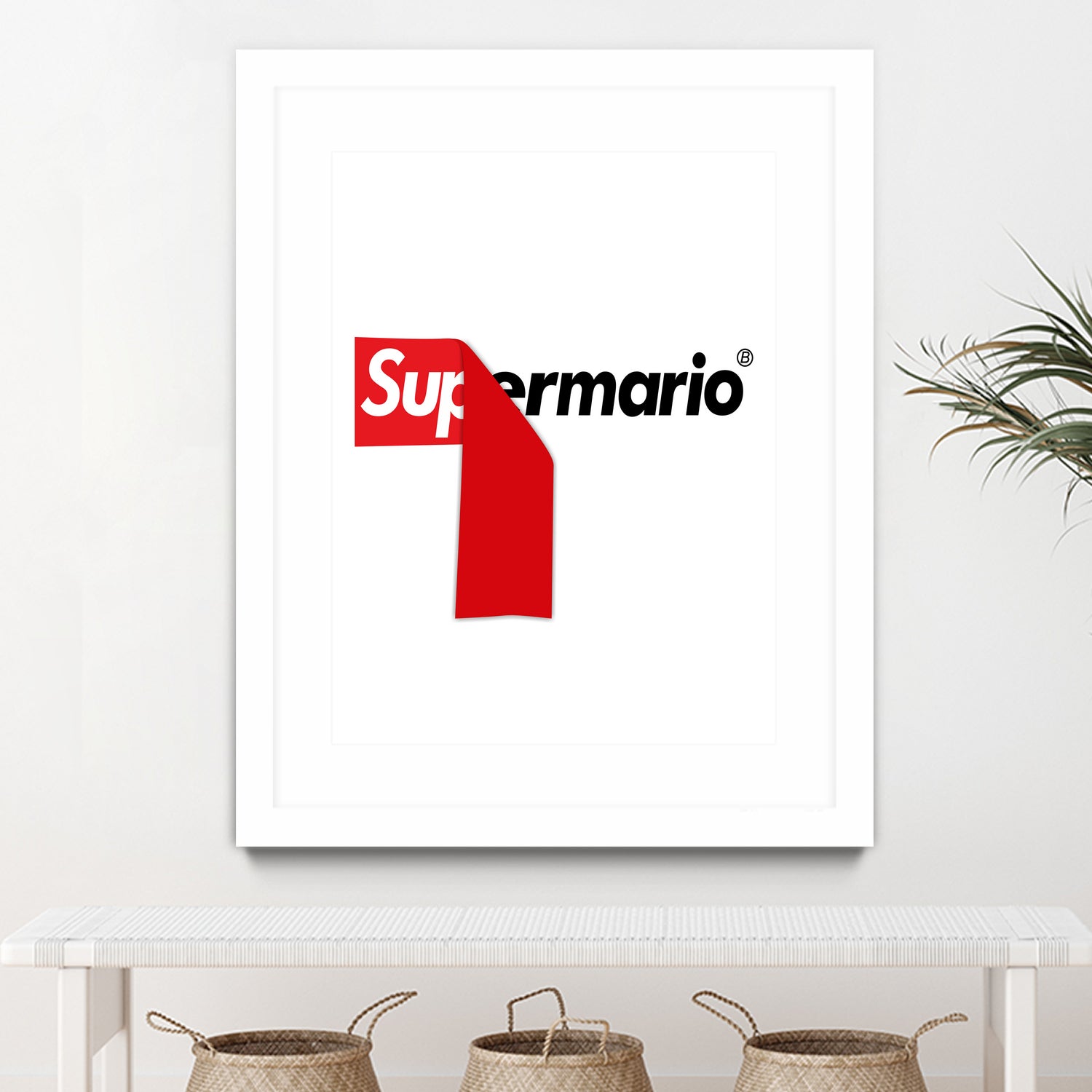 Supreme Mario by Rogelio I Luis on GIANT ART - white typography