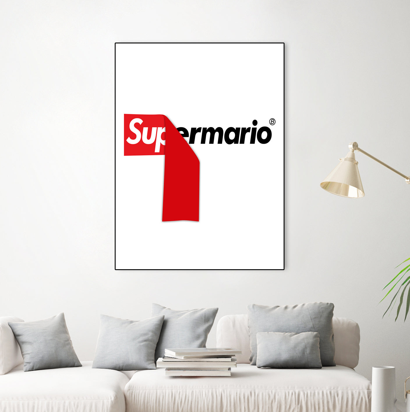 Supreme Mario by Rogelio I Luis on GIANT ART - white typography