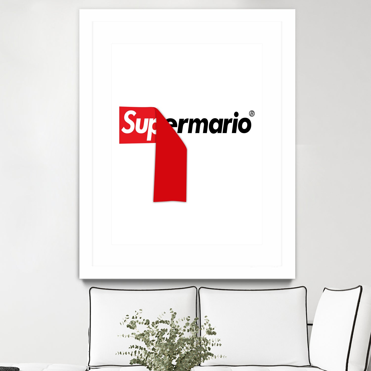 Supreme Mario by Rogelio I Luis on GIANT ART - white typography