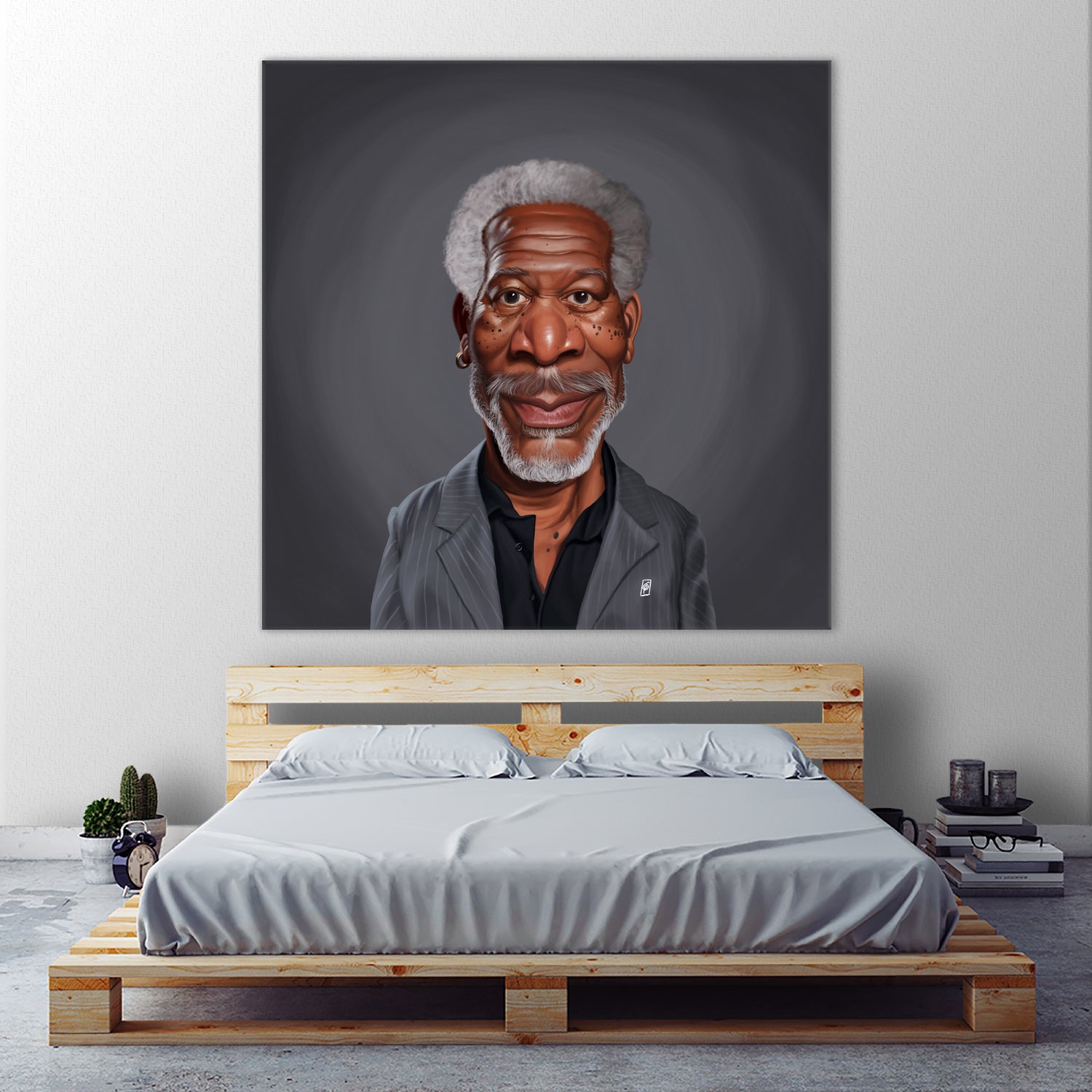 Morgan Freeman by Rob Snow on GIANT ART - orange digital painting