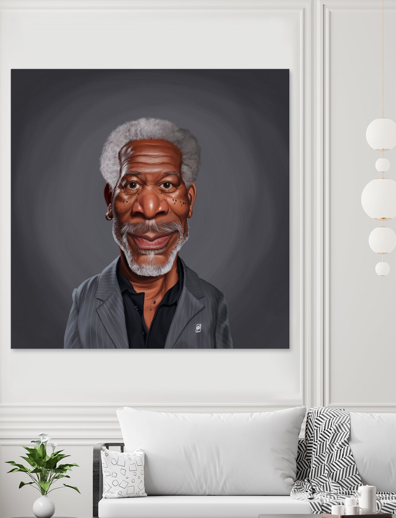 Morgan Freeman by Rob Snow on GIANT ART - orange digital painting