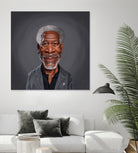 Morgan Freeman by Rob Snow on GIANT ART - orange digital painting