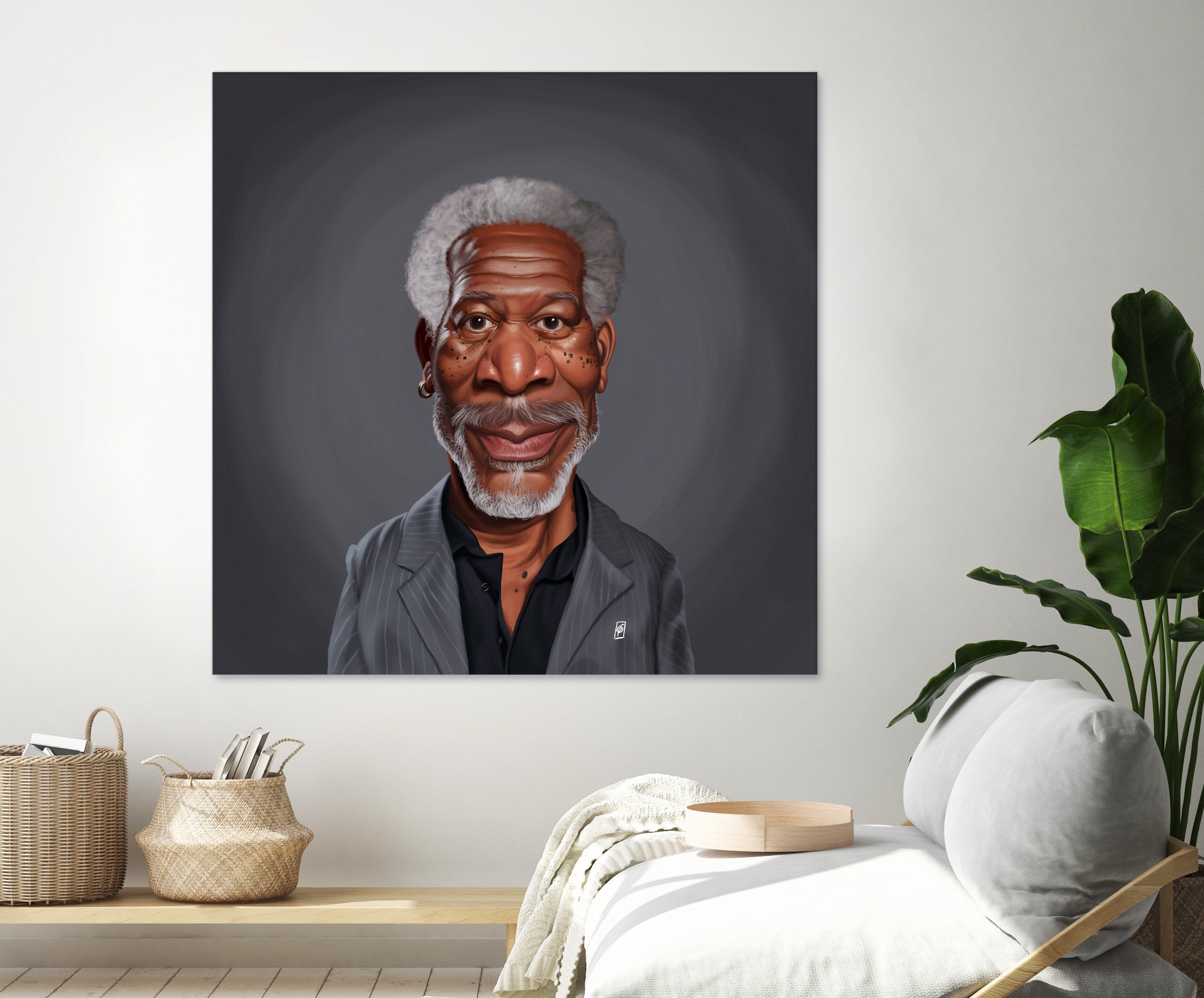 Morgan Freeman by Rob Snow on GIANT ART - orange digital painting