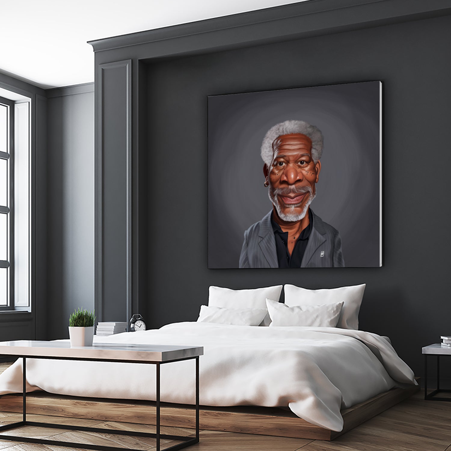 Morgan Freeman by Rob Snow on GIANT ART - orange digital painting