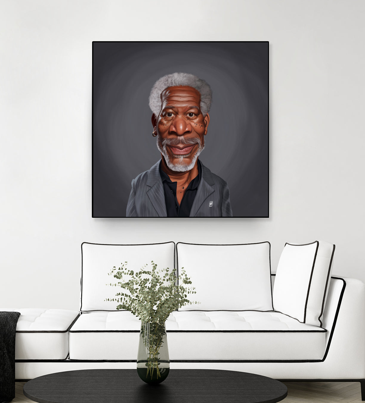 Morgan Freeman by Rob Snow on GIANT ART - orange digital painting