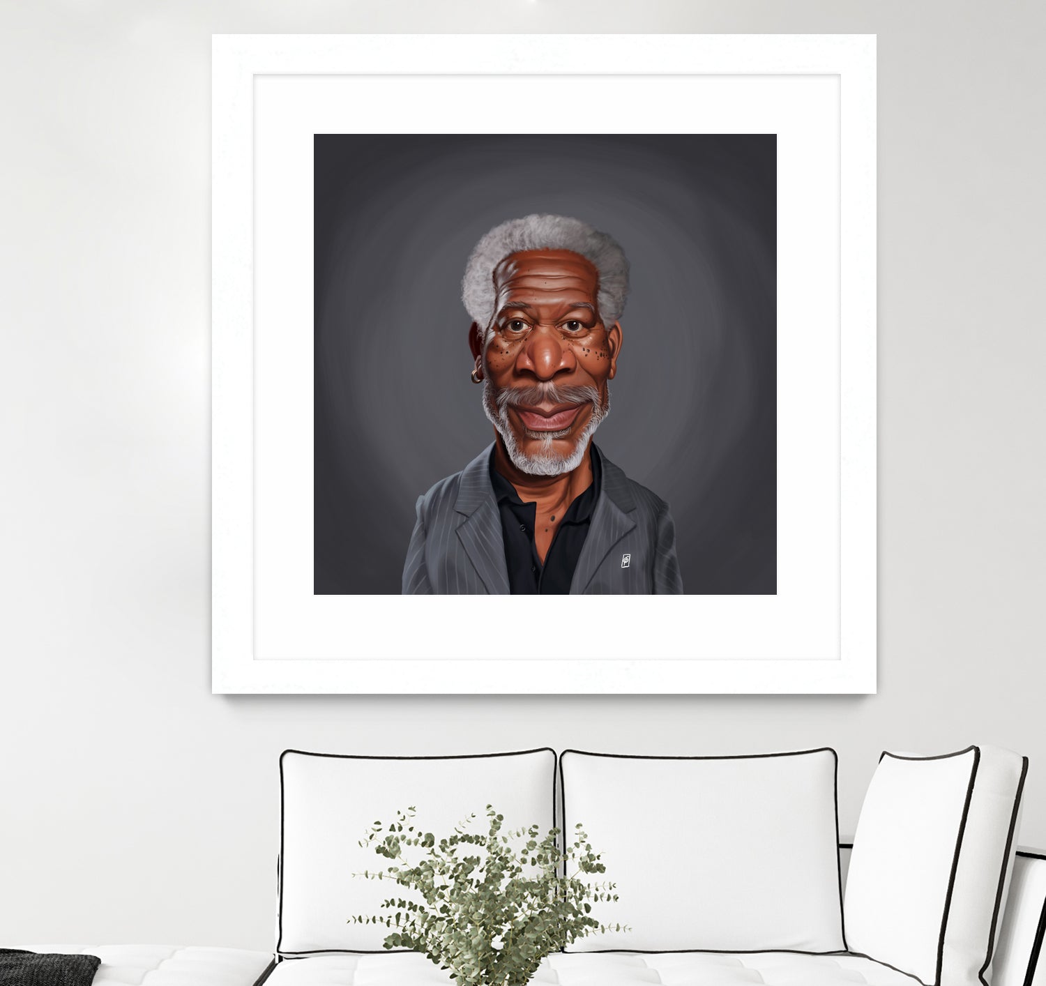 Morgan Freeman by Rob Snow on GIANT ART - orange digital painting