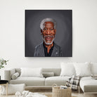 Morgan Freeman by Rob Snow on GIANT ART - orange digital painting