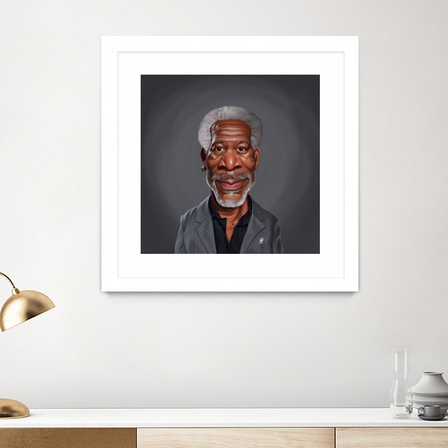 Morgan Freeman by Rob Snow on GIANT ART - orange digital painting