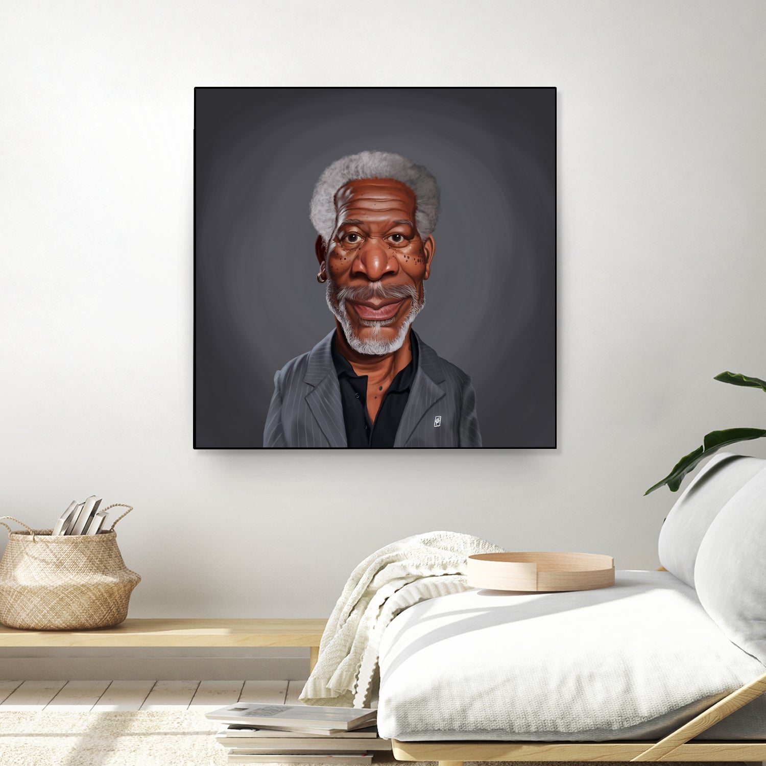 Morgan Freeman by Rob Snow on GIANT ART - orange digital painting