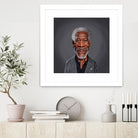 Morgan Freeman by Rob Snow on GIANT ART - orange digital painting