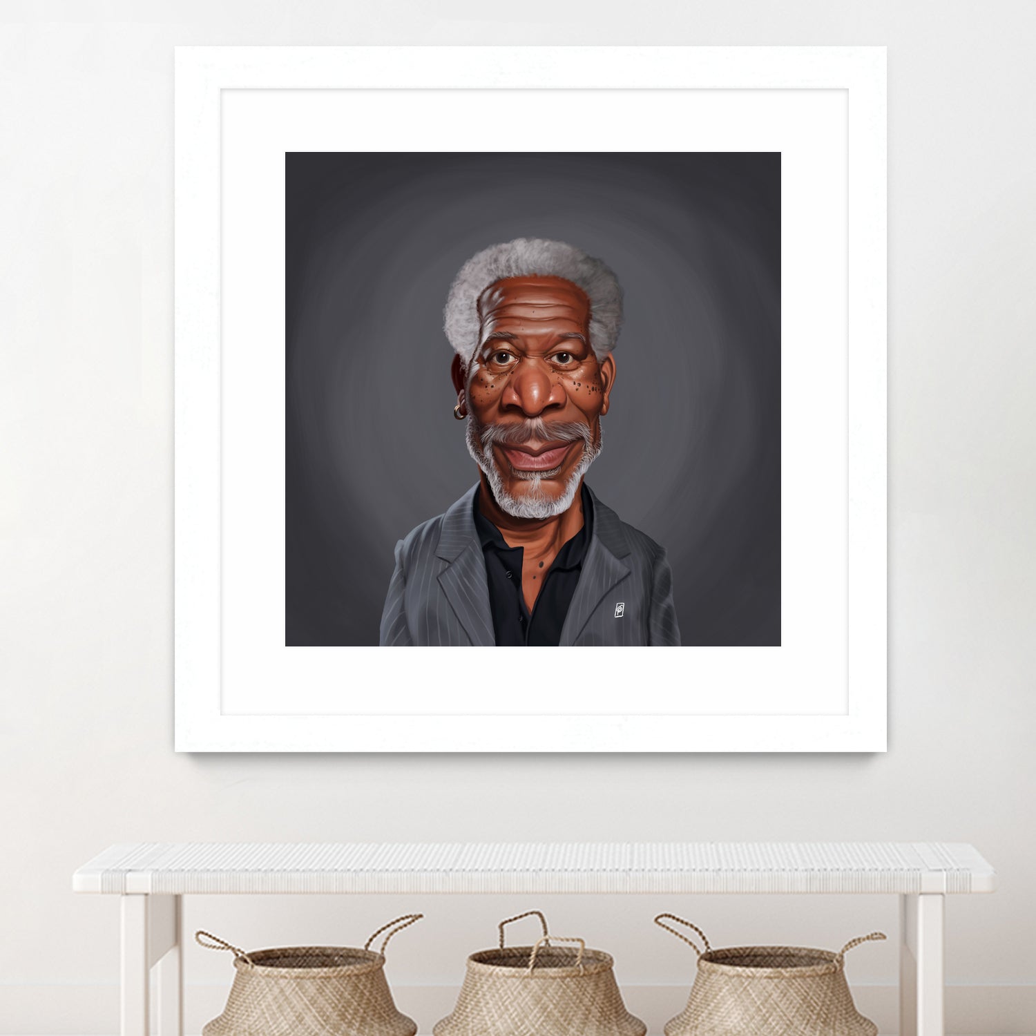 Morgan Freeman by Rob Snow on GIANT ART - orange digital painting