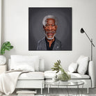 Morgan Freeman by Rob Snow on GIANT ART - orange digital painting