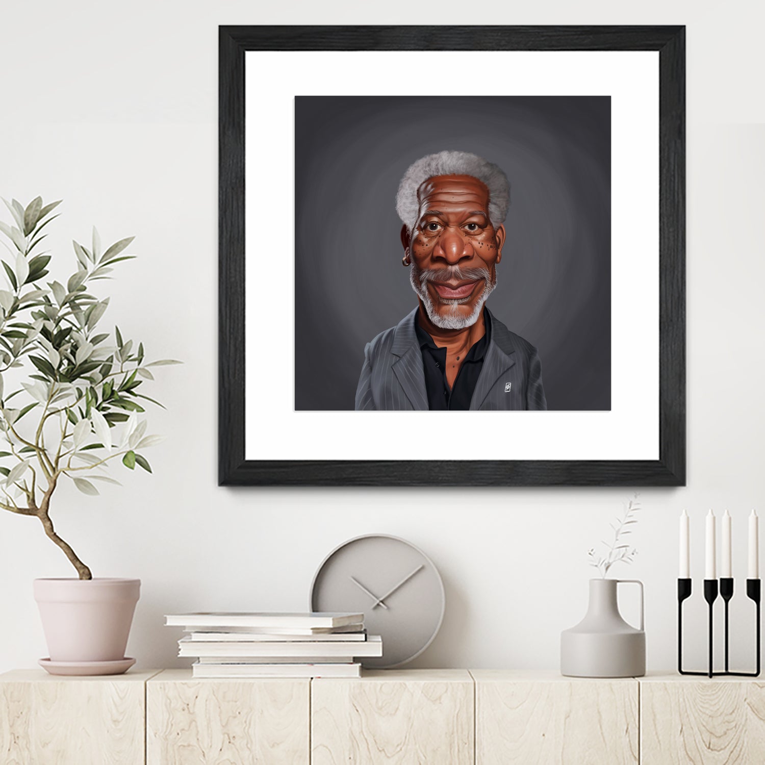 Morgan Freeman by Rob Snow on GIANT ART - orange digital painting