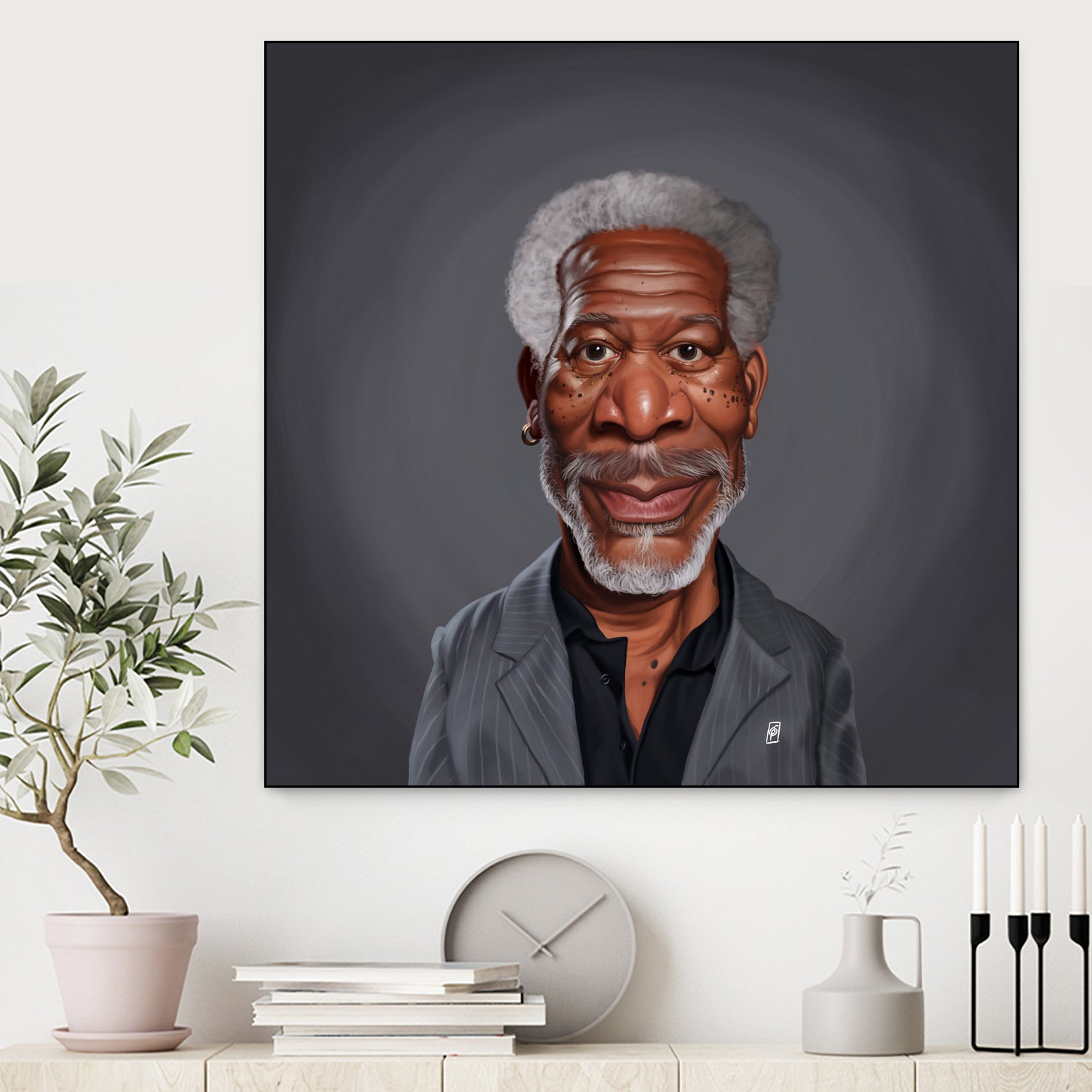 Morgan Freeman by Rob Snow on GIANT ART - orange digital painting