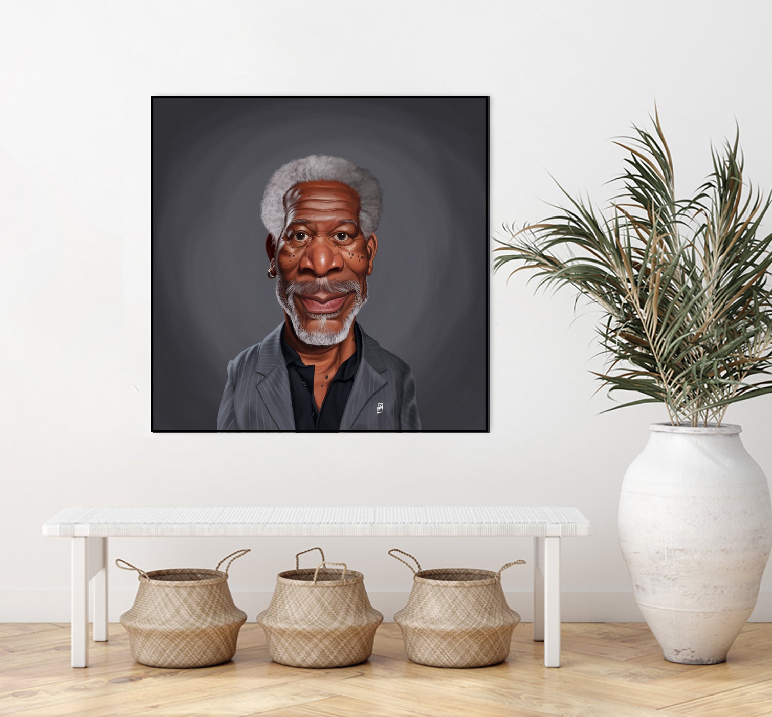 Morgan Freeman by Rob Snow on GIANT ART - orange digital painting