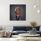 Morgan Freeman by Rob Snow on GIANT ART - orange digital painting