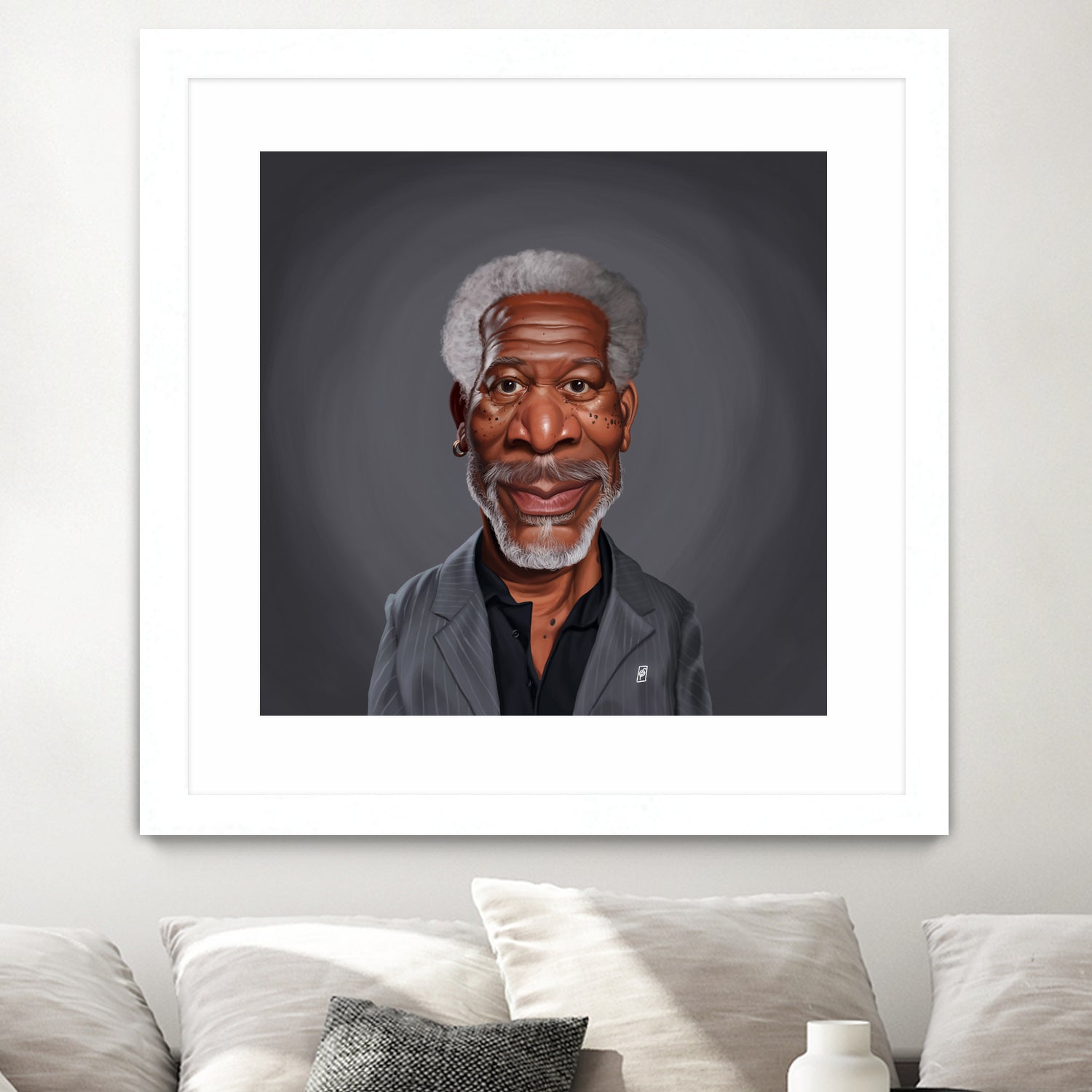 Morgan Freeman by Rob Snow on GIANT ART - orange digital painting