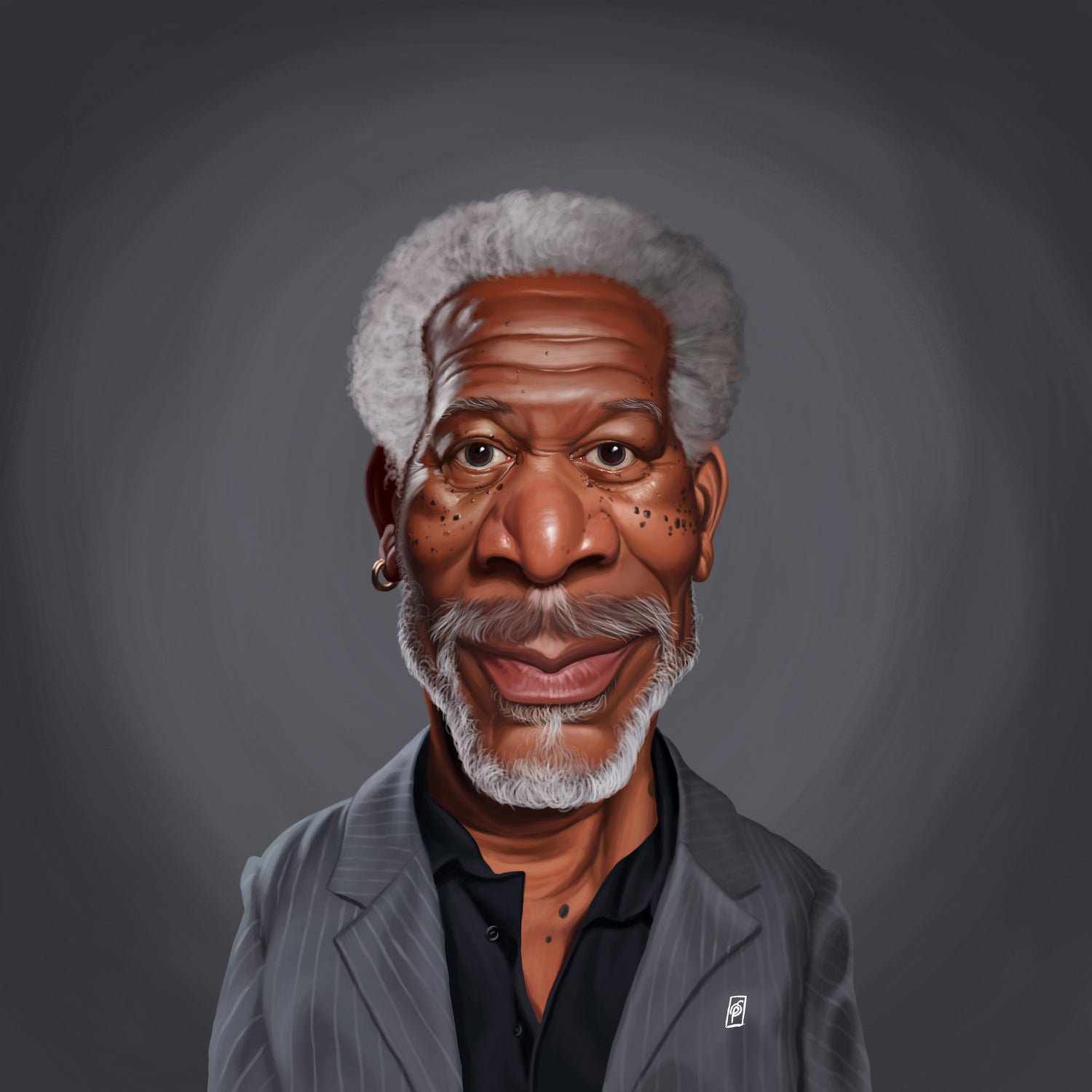 Morgan Freeman by Rob Snow on GIANT ART - orange digital painting