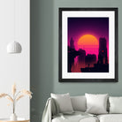 Retrowave City sunset by Muhammad Daffa Umar on GIANT ART - white photo illustration