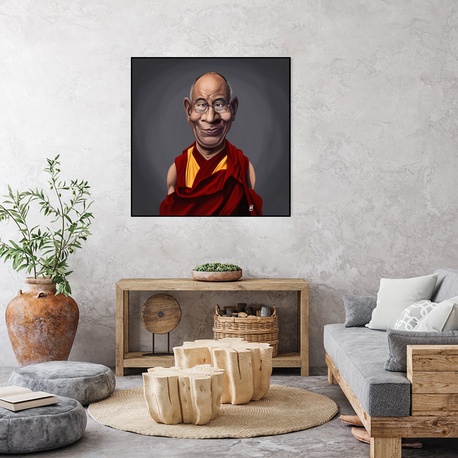 Dalai Lama by Rob Snow on GIANT ART - brown digital painting