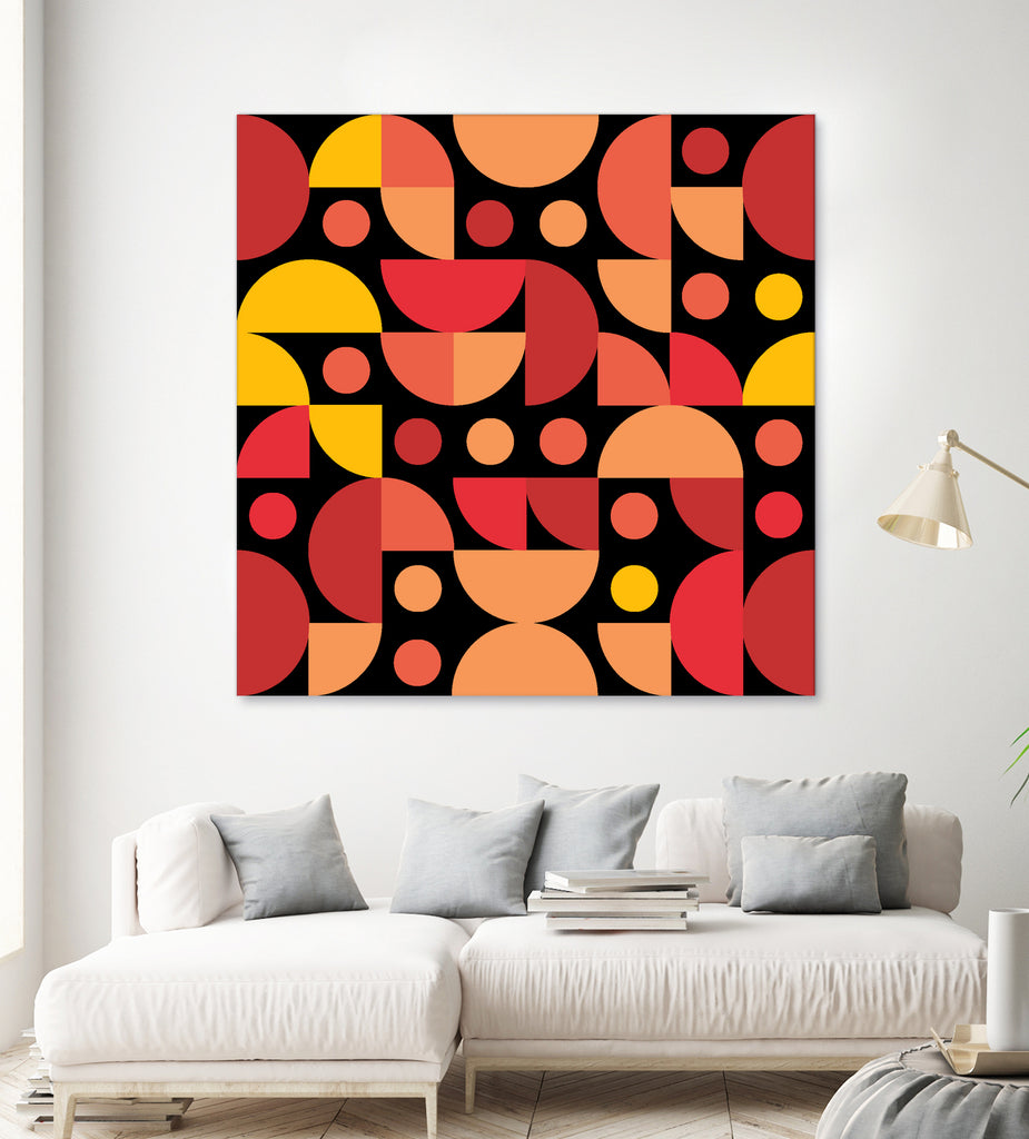 Funky Retro Pattern warm colours by Tal Hayoun on GIANT ART - red vector illustration