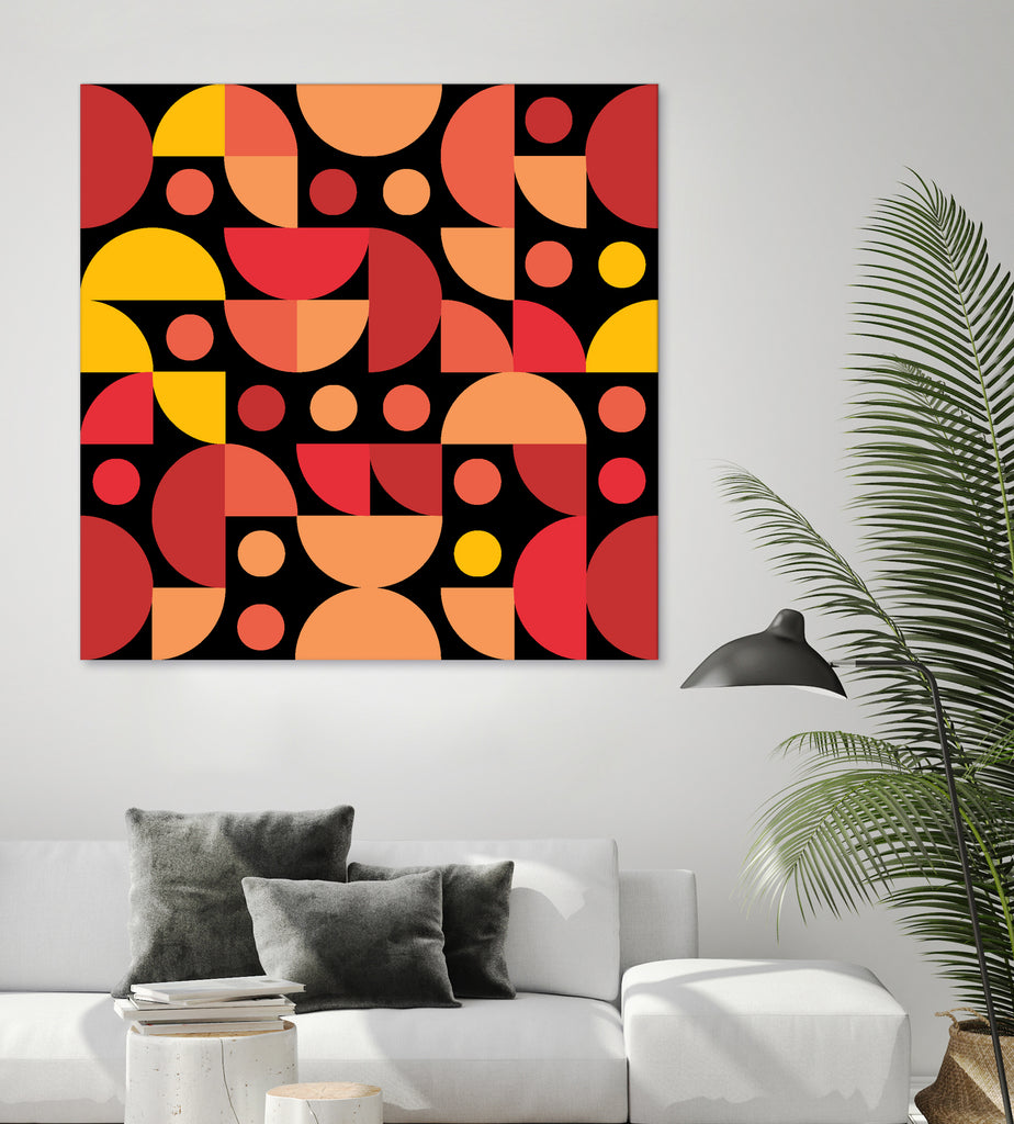 Funky Retro Pattern warm colours by Tal Hayoun on GIANT ART - red vector illustration