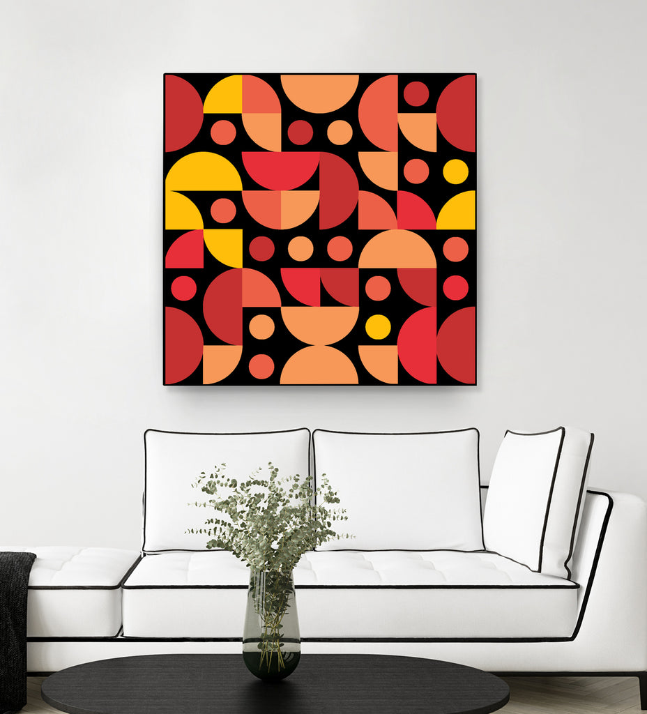 Funky Retro Pattern warm colours by Tal Hayoun on GIANT ART - red vector illustration