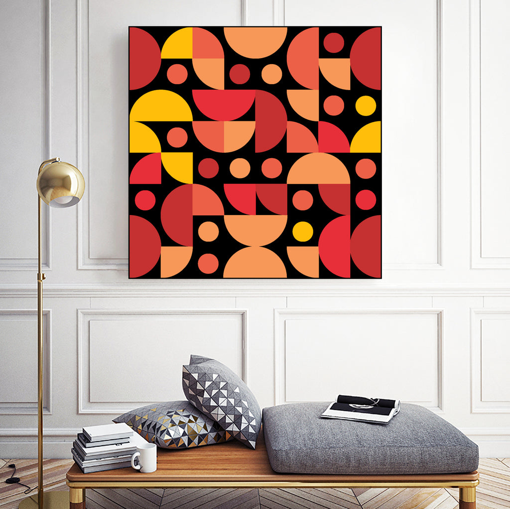 Funky Retro Pattern warm colours by Tal Hayoun on GIANT ART - red vector illustration