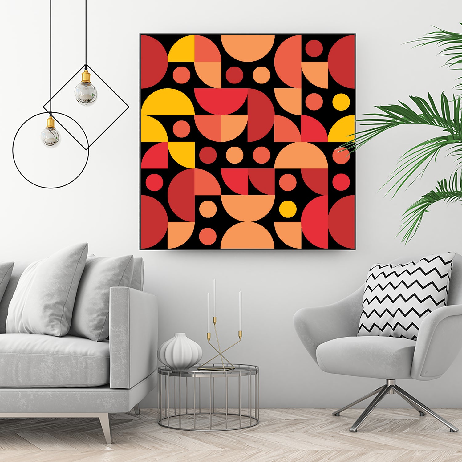 Funky Retro Pattern warm colours by Tal Hayoun on GIANT ART - red vector illustration