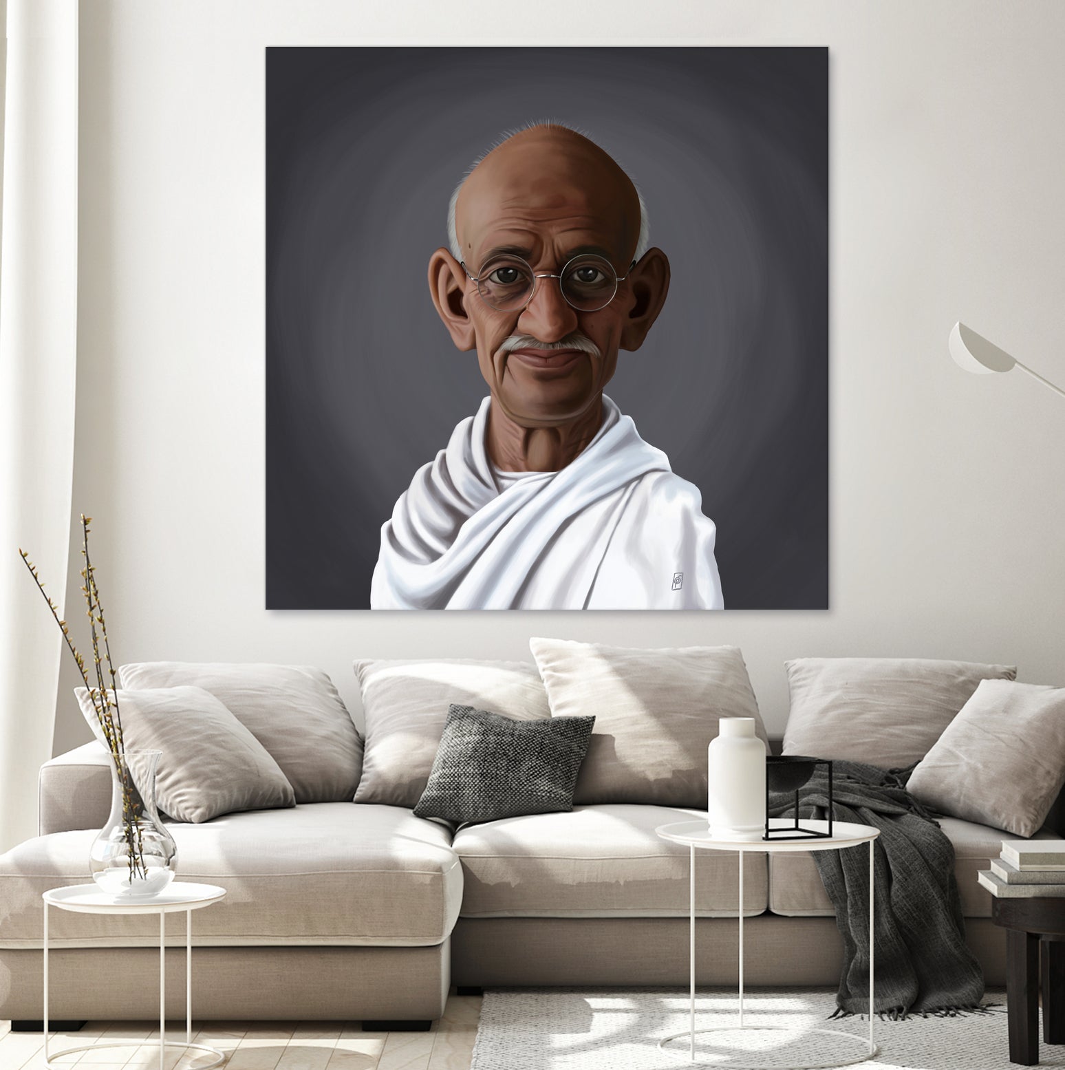 Mahatma Gandhi by Rob Snow on GIANT ART - white digital painting