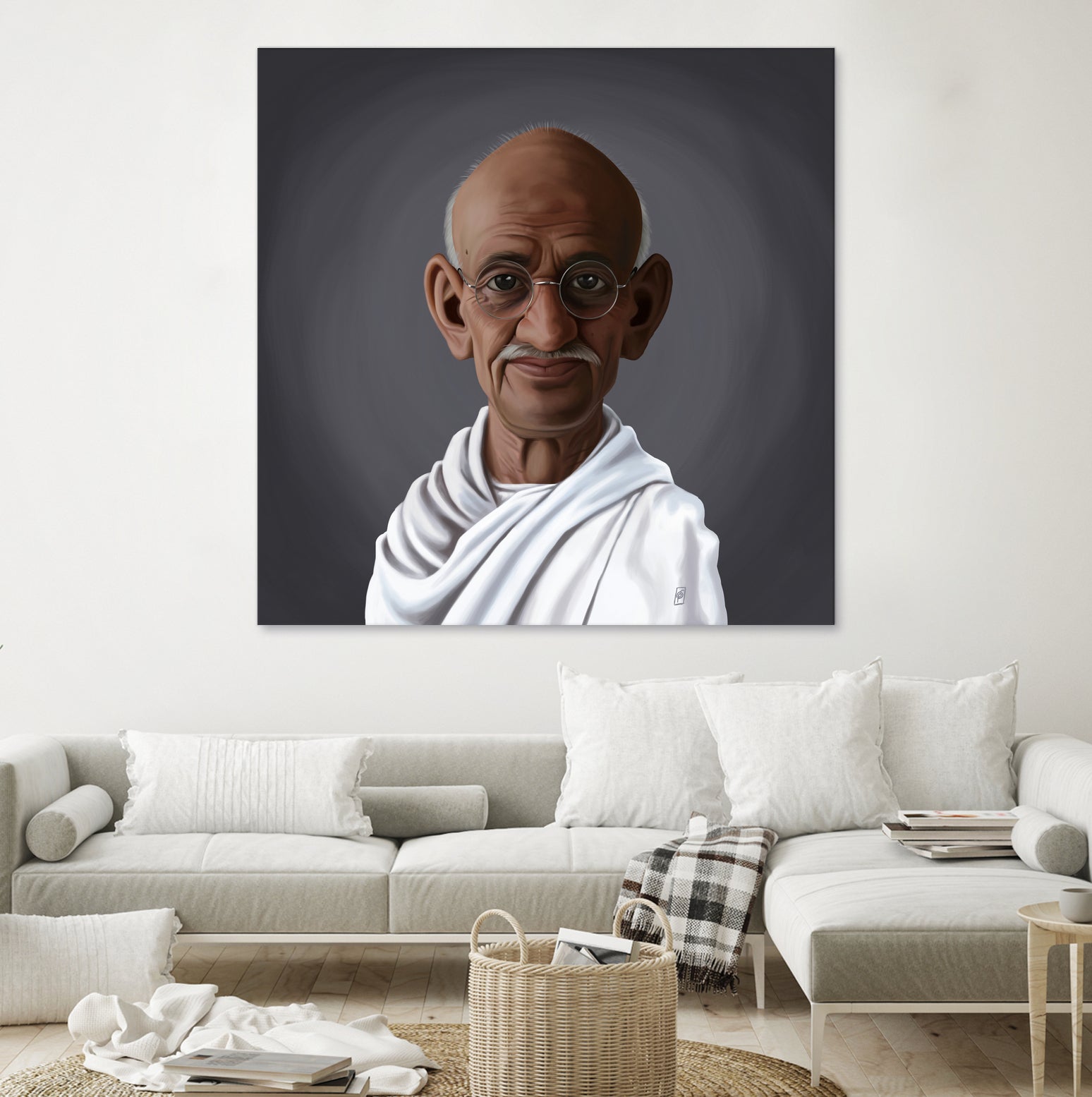 Mahatma Gandhi by Rob Snow on GIANT ART - white digital painting