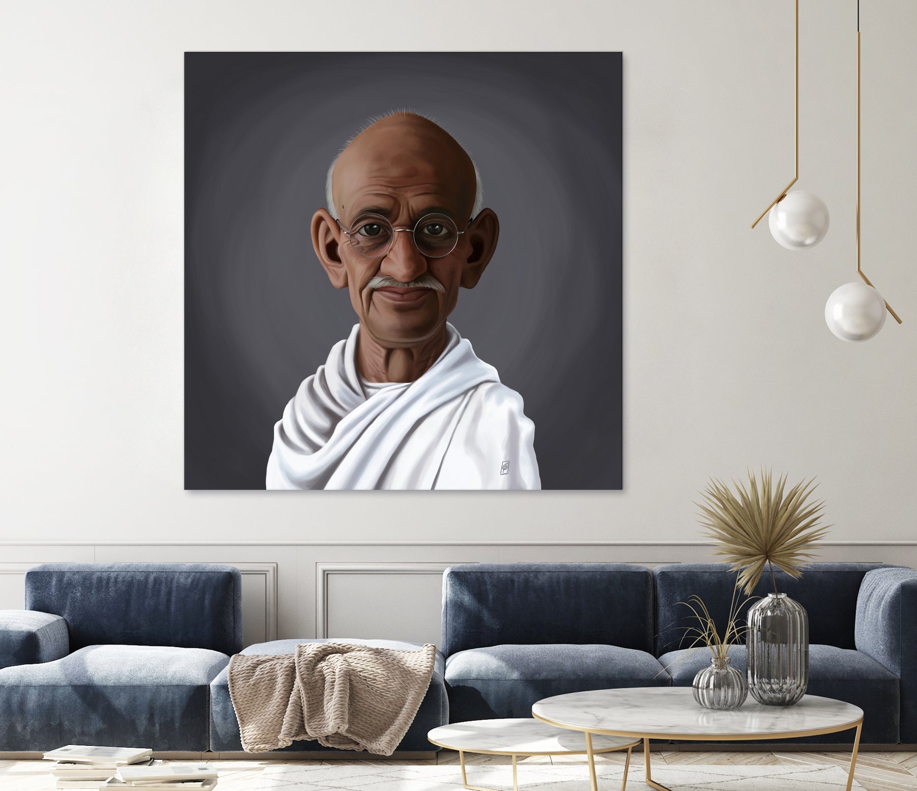 Mahatma Gandhi by Rob Snow on GIANT ART - white digital painting