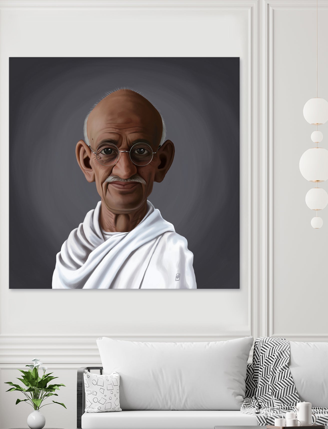 Mahatma Gandhi by Rob Snow on GIANT ART - white digital painting