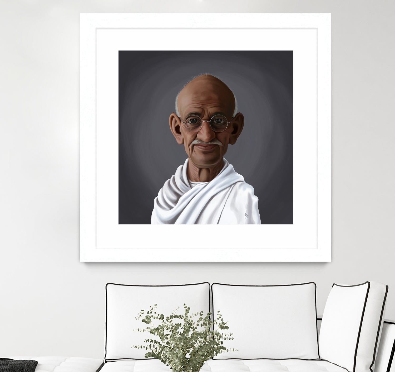 Mahatma Gandhi by Rob Snow on GIANT ART - white digital painting