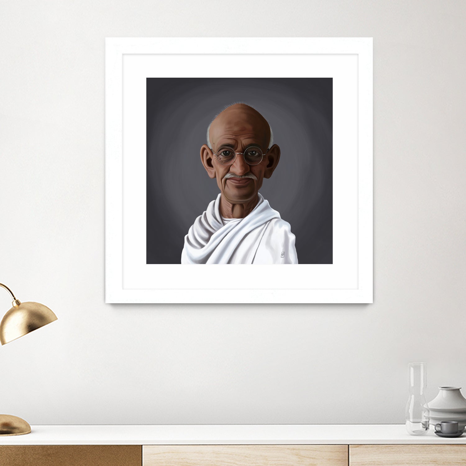 Mahatma Gandhi by Rob Snow on GIANT ART - white digital painting