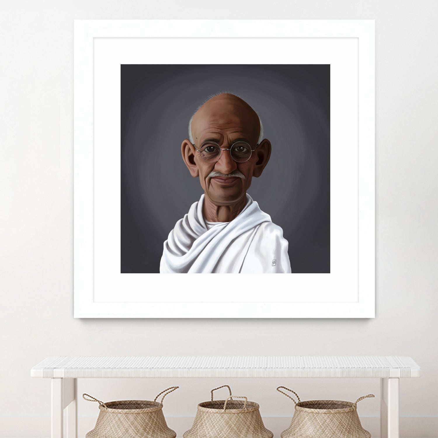 Mahatma Gandhi by Rob Snow on GIANT ART - white digital painting