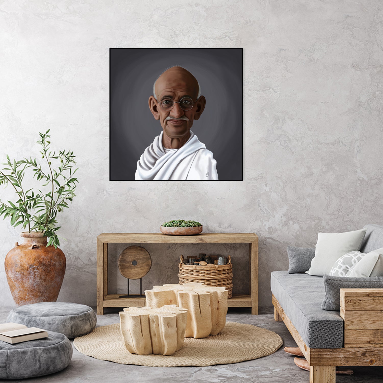 Mahatma Gandhi by Rob Snow on GIANT ART - white digital painting