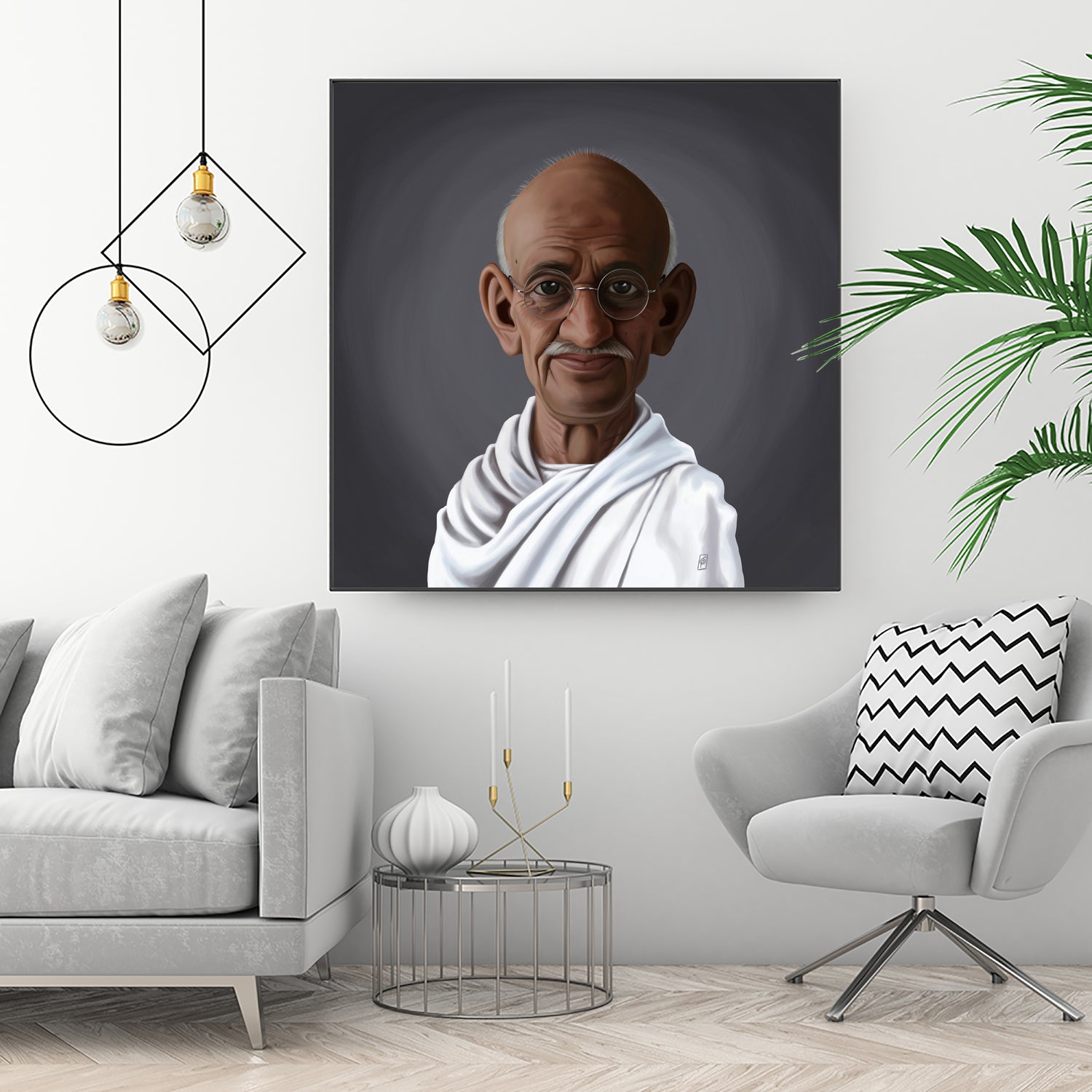 Mahatma Gandhi by Rob Snow on GIANT ART - white digital painting