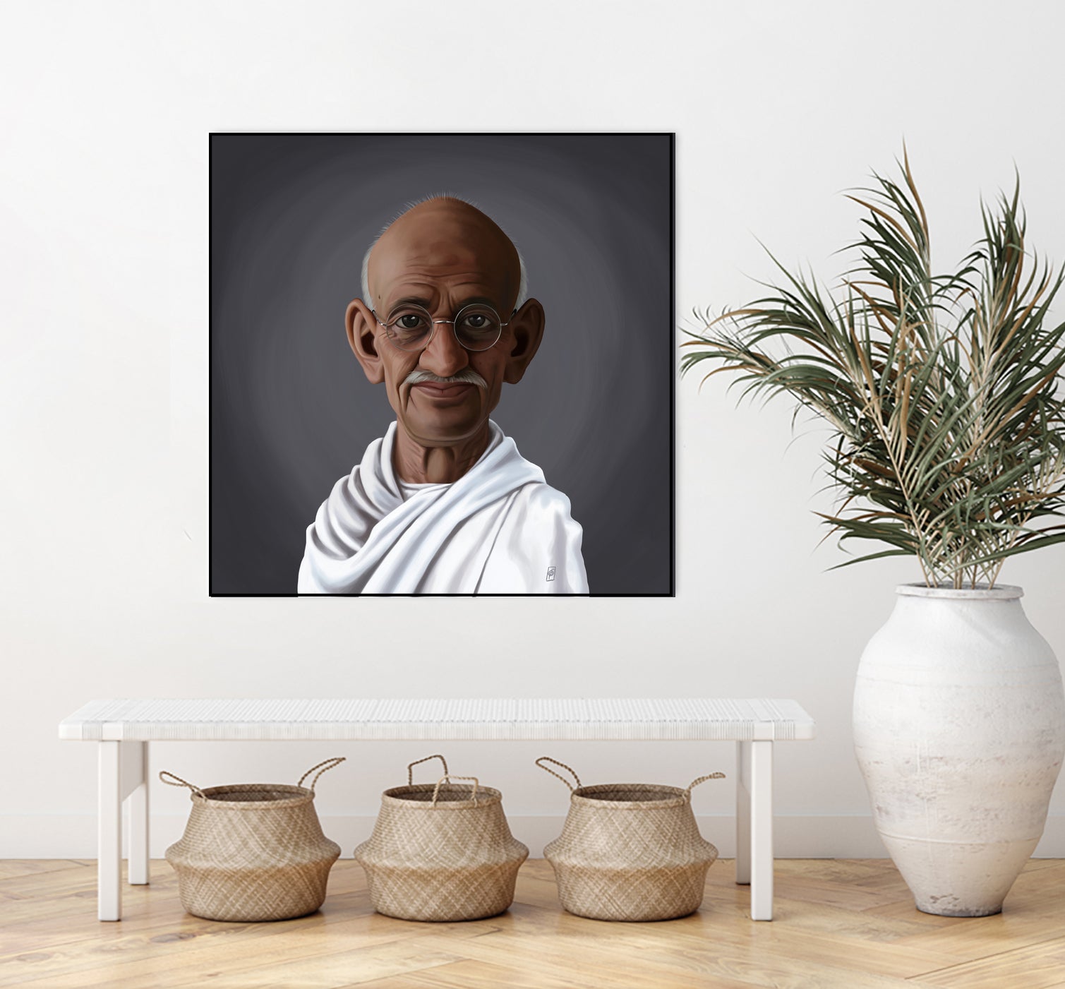 Mahatma Gandhi by Rob Snow on GIANT ART - white digital painting