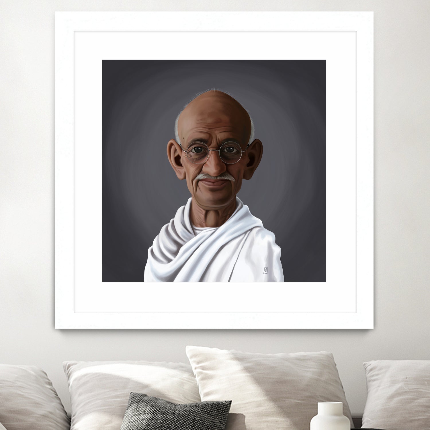 Mahatma Gandhi by Rob Snow on GIANT ART - white digital painting