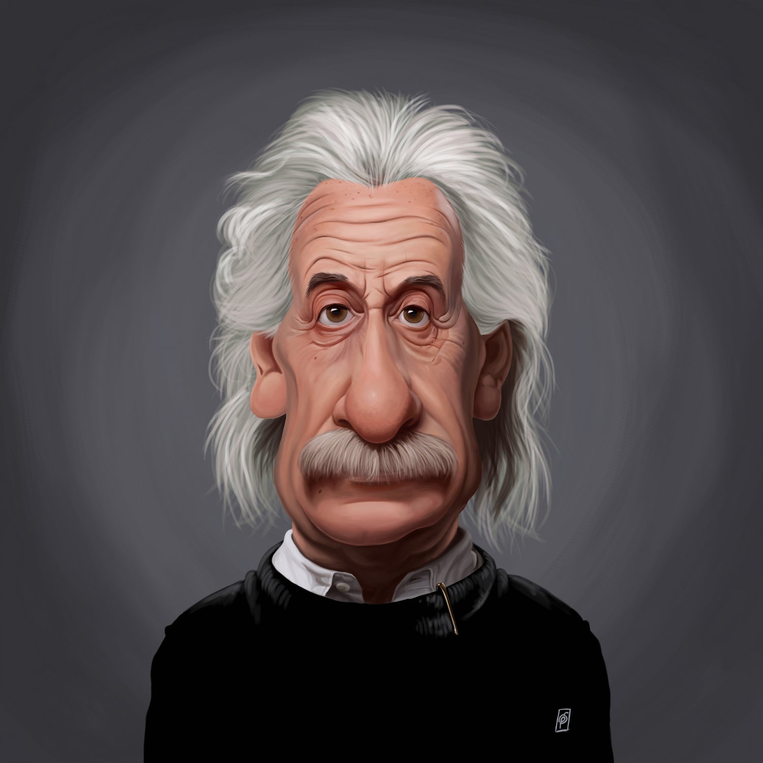 Albert Einstein by Rob Snow on GIANT ART - black digital painting