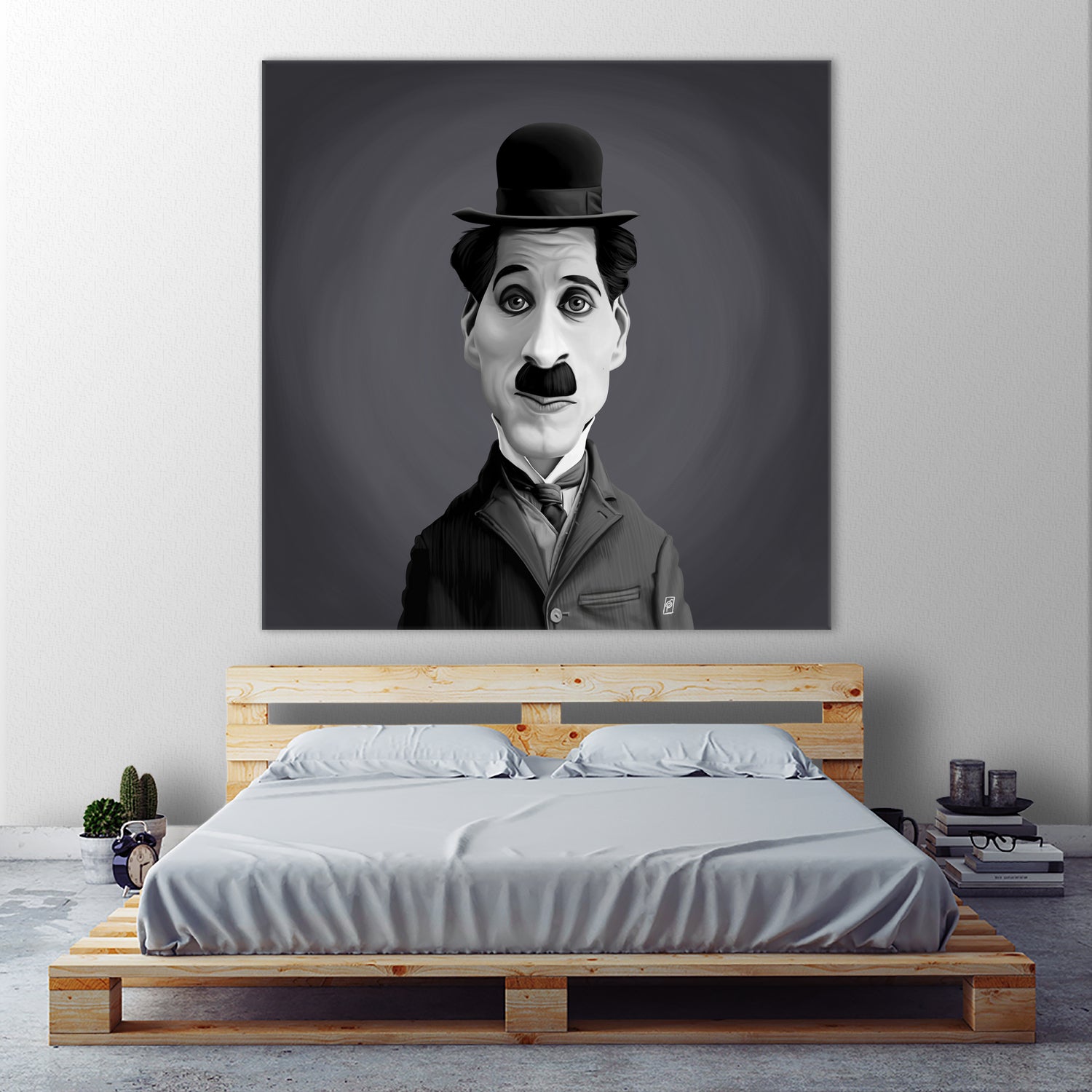 Charlie Chaplin by Rob Snow on GIANT ART - gray digital painting