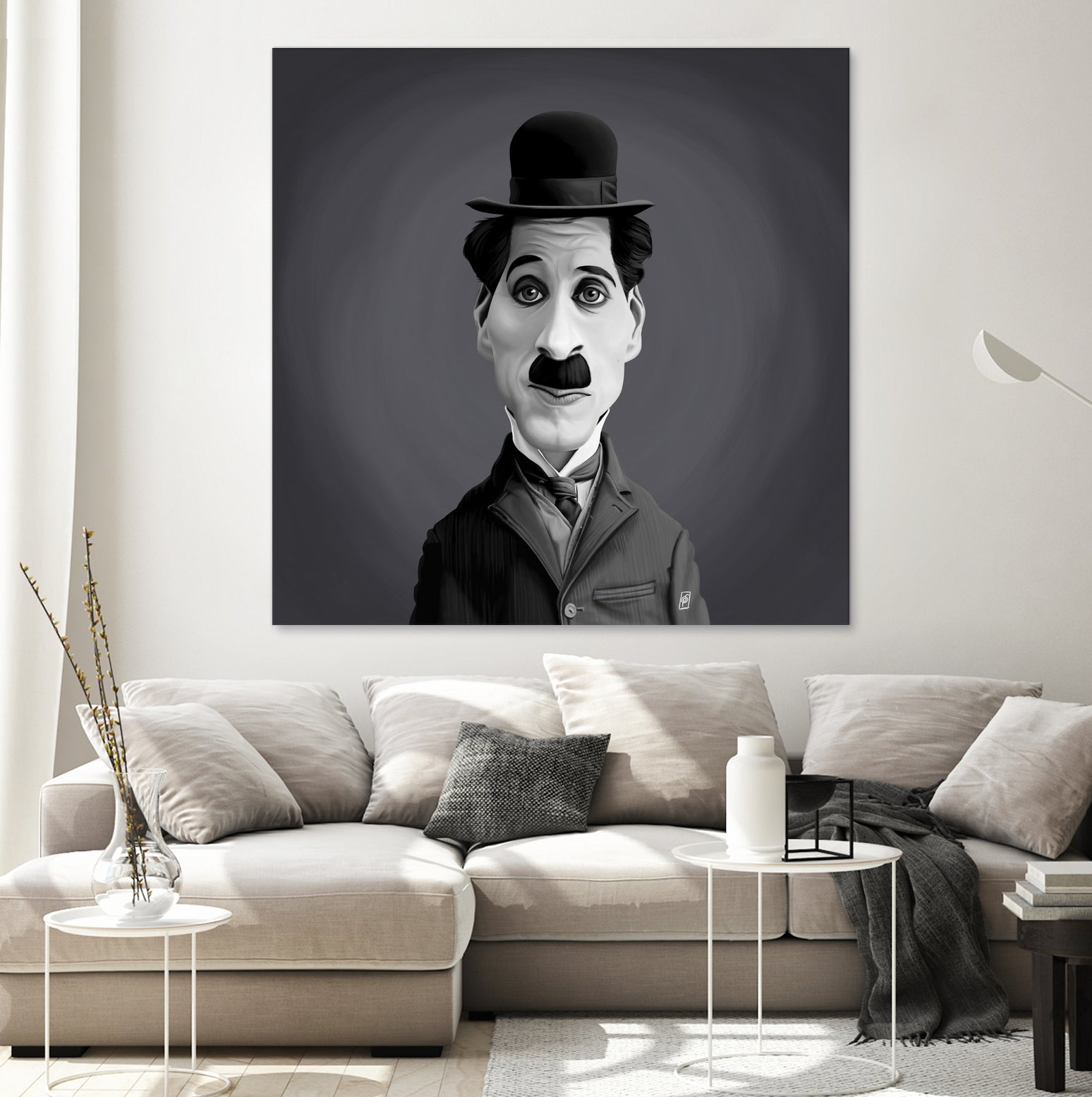 Charlie Chaplin by Rob Snow on GIANT ART - gray digital painting