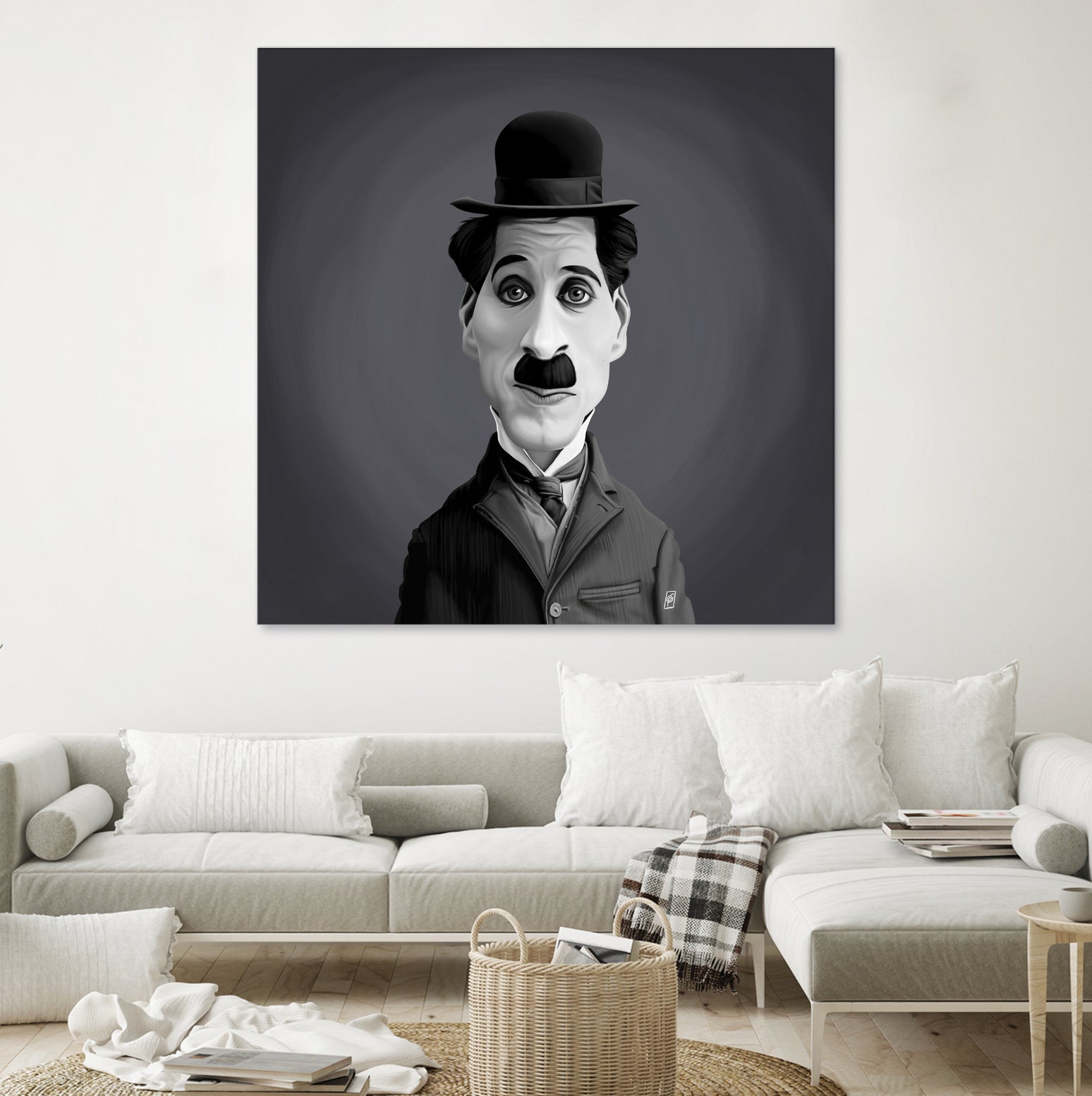 Charlie Chaplin by Rob Snow on GIANT ART - gray digital painting