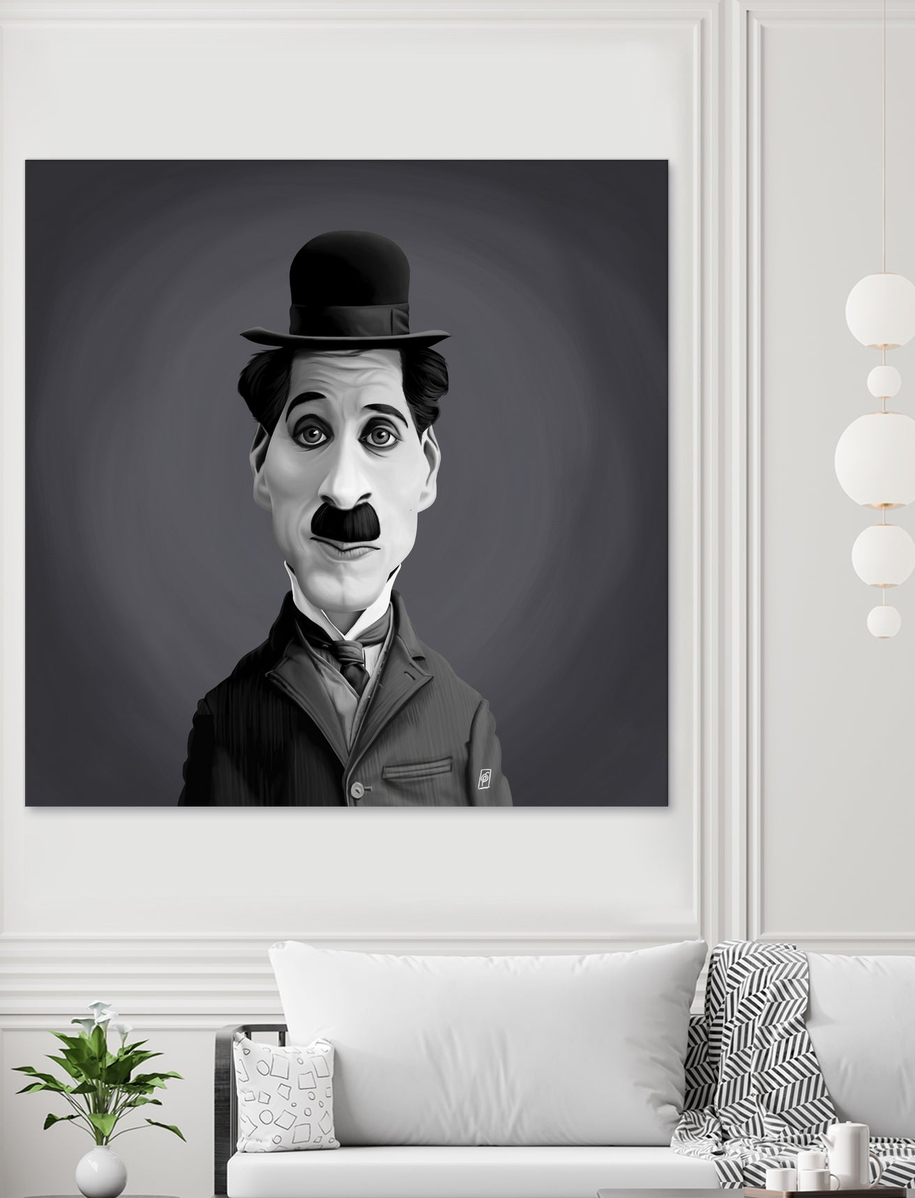 Charlie Chaplin by Rob Snow on GIANT ART - gray digital painting