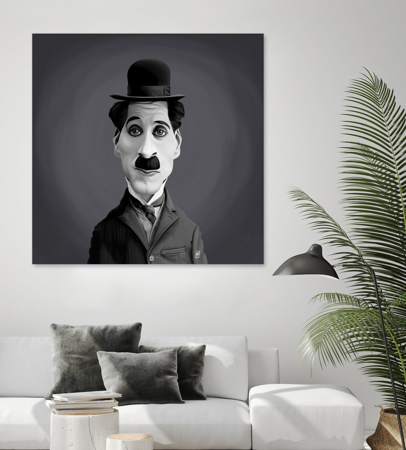 Charlie Chaplin by Rob Snow on GIANT ART - gray digital painting